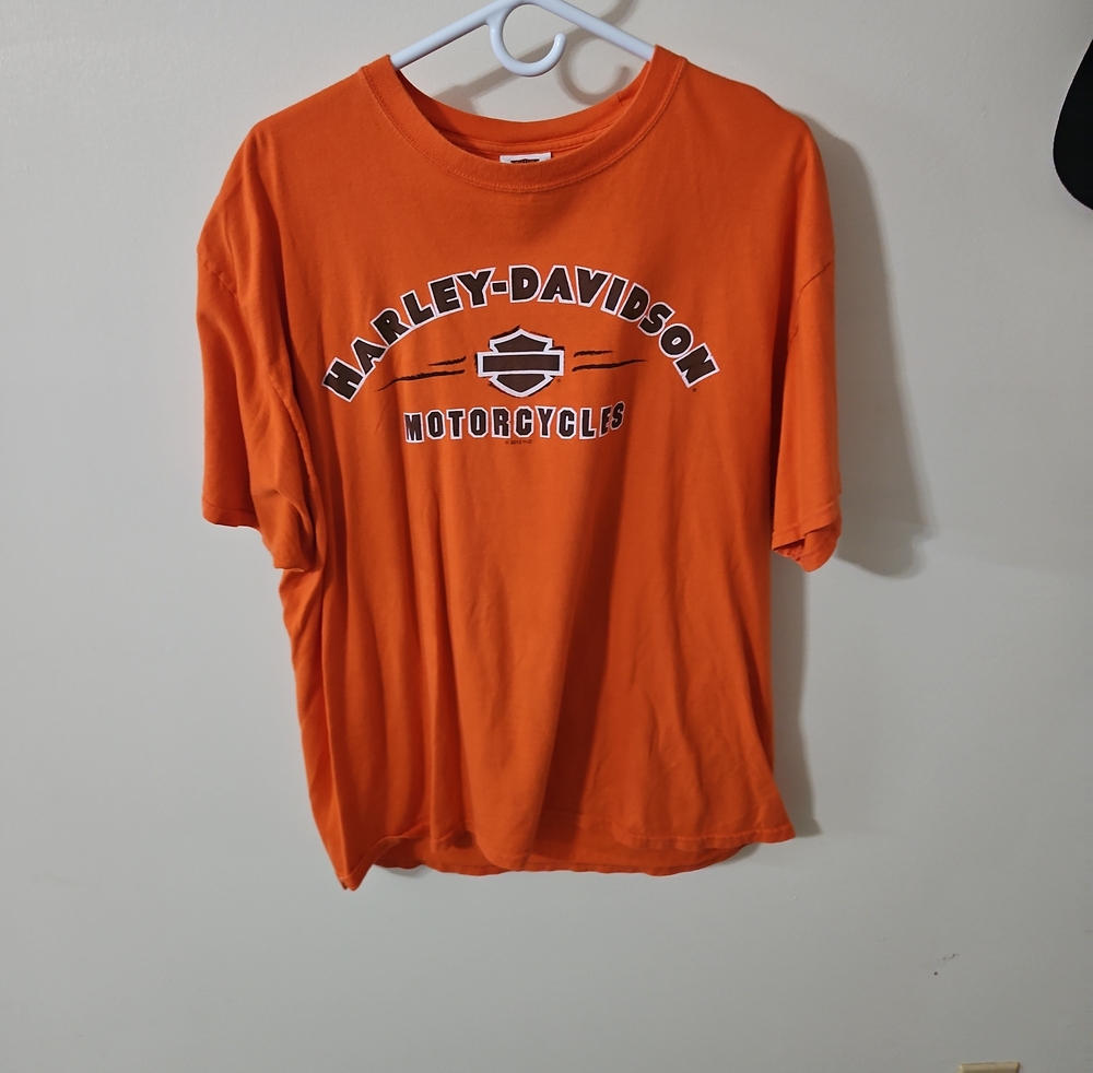 Harley-Davidson Orange Men's Motorcycle Logo Tee